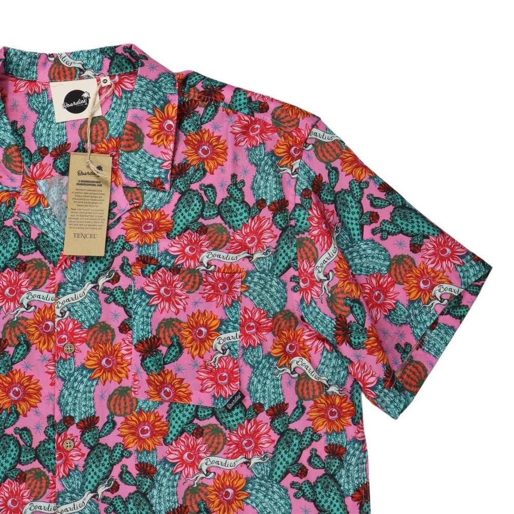 Boardies Apparel NWT Cactus Eyeballs Summer Shirt Tencel Short Sleeve  Men's 2XL